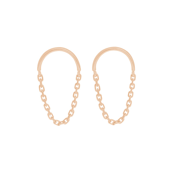 FE1928 925 Sterling Silver Dainty Link Chain Women Earring