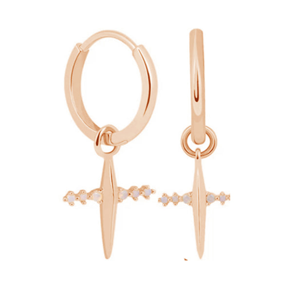 FE0214 925 Sterling Silver Mystic Cross Pendant Earrings