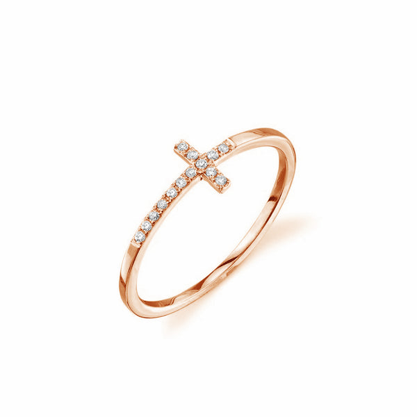 FJ0280 925 Sterling Silver Cross Zircon Ring