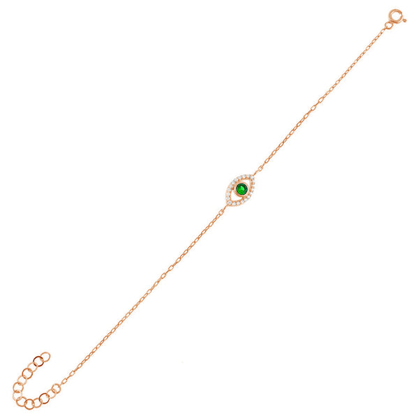 FS0166 925 Sterling Silver Cubic Zircon Eye Bracelet