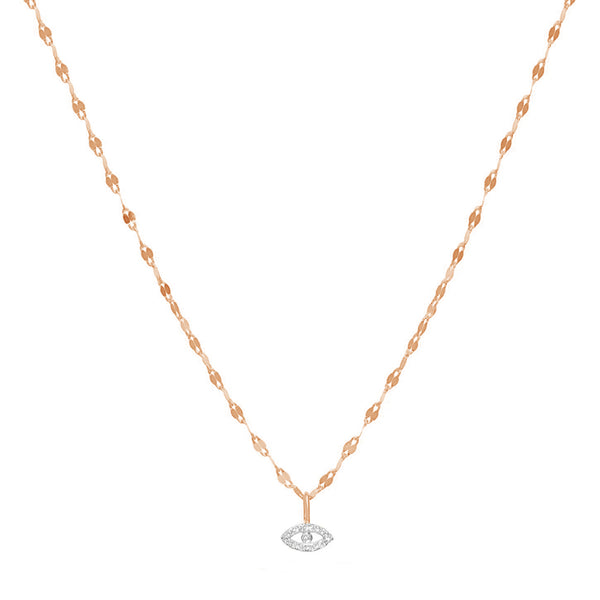 FX0822 925 Sterling Silver Gold Chain Lucky Eye Necklace