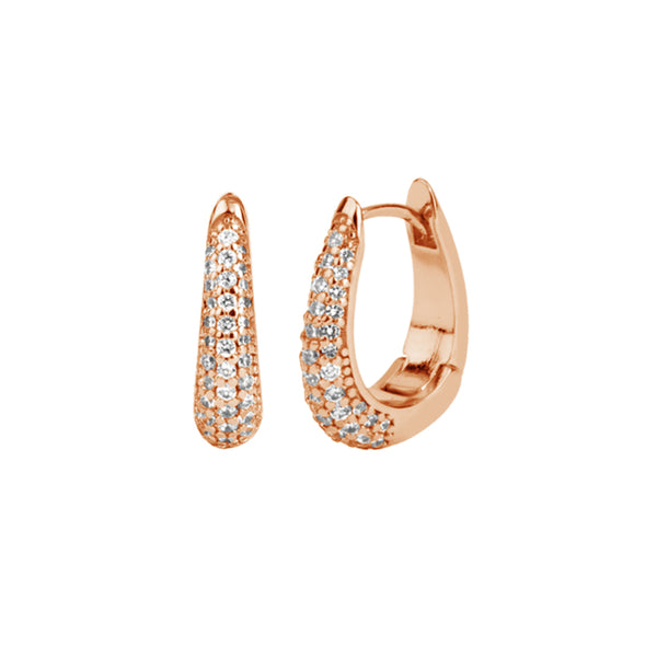 FE1611 925 Sterling Silver Gold Zircon Hoop Earrings