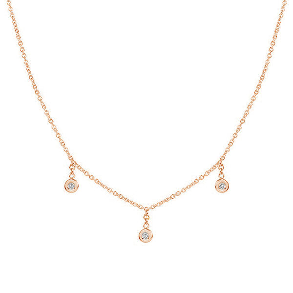 FX0448 925 Sterling Silver Zircon Bezel Pendant Necklace