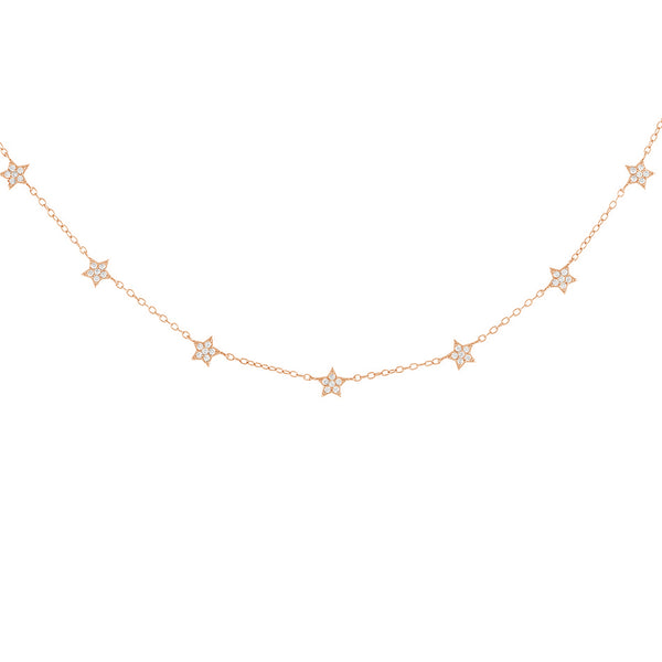 FX0210 925 Sterling Silver Mini Star Choker Necklace