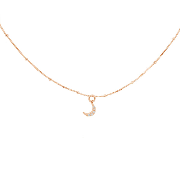 FX0401 925 Sterling Silver Mini Moon Necklace