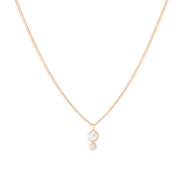 FX0042 925 Sterling Silver Double Diamond Necklace