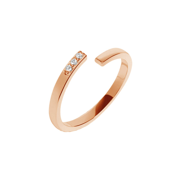 FJ0333 925 Sterling Silver Charming Opening Ring Adjustable