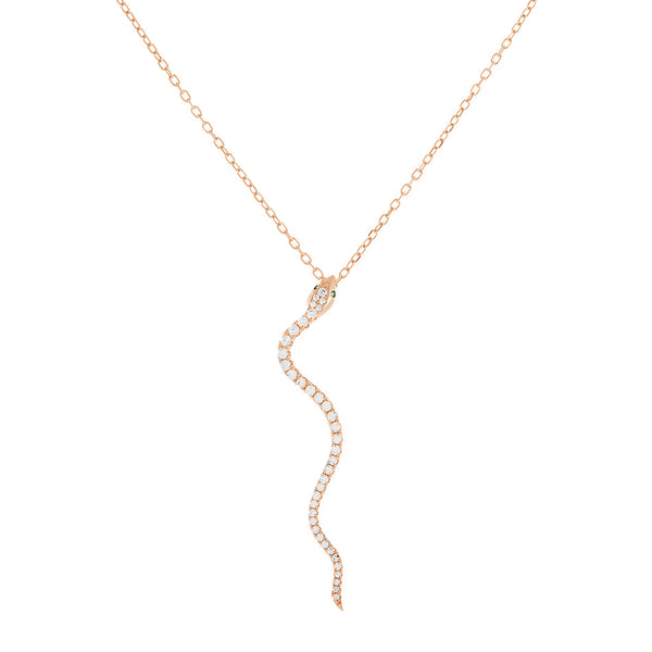 FX0219 925 Sterling Silver Snake Pendant Necklace