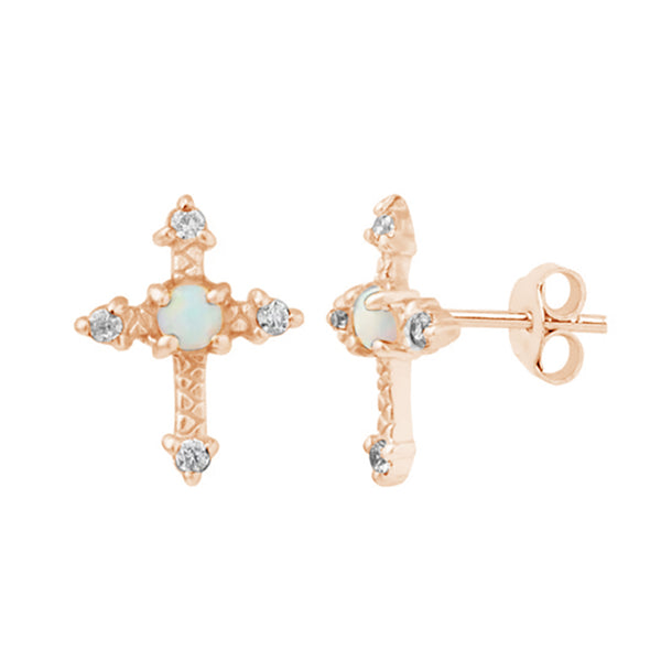 FE0165 Opulent Cross Stud Earrings