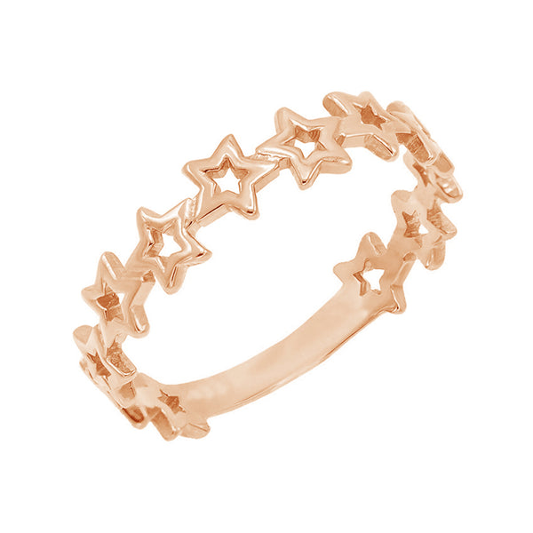 FJ0170 925 Sterling Silver Star Chain Ring