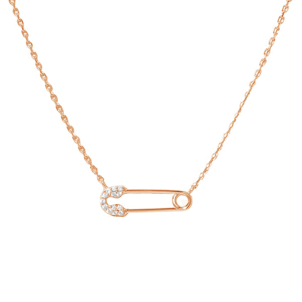 FX0666 925 Sterling Silver Pin Pendant Necklace