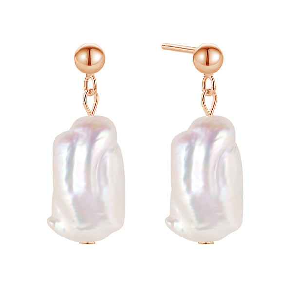 FE1712 925 Sterling Silver Freshwater Pearl Earrings