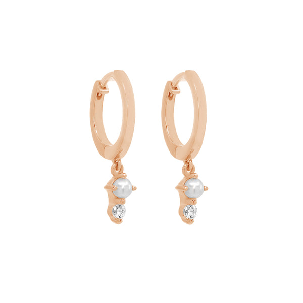 FE1905 925 Sterling Silver Freshwater Pearl CZ Women Earrings