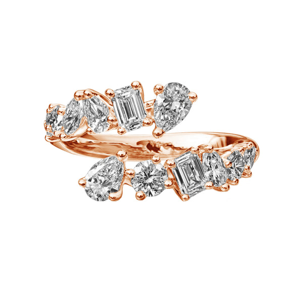 FJ0623 925 Sterling Silver SPARK ZIRCONIA SHAPE TWIST RING