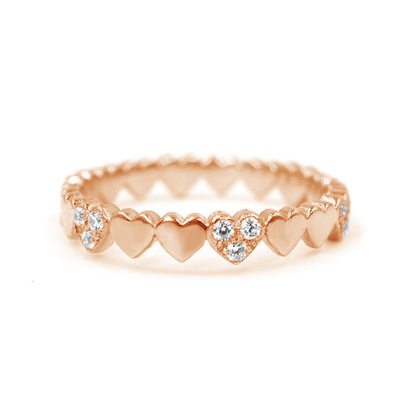 FJ0409 925 Sterling Silver Eternal Love Zircon Ring
