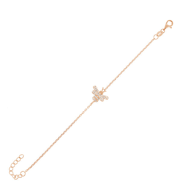 FS0069 925 Sterling Silver Bee Zircon Bracelet