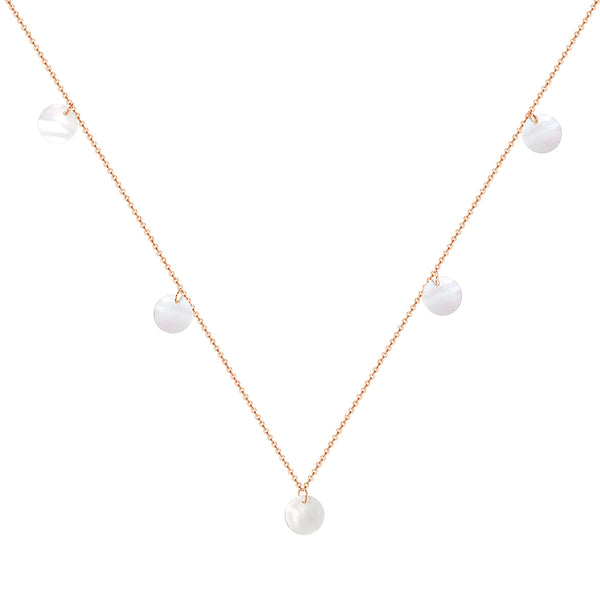 FX0861 925 Sterling Silver Mother Of Pearl Disc Women Necklace