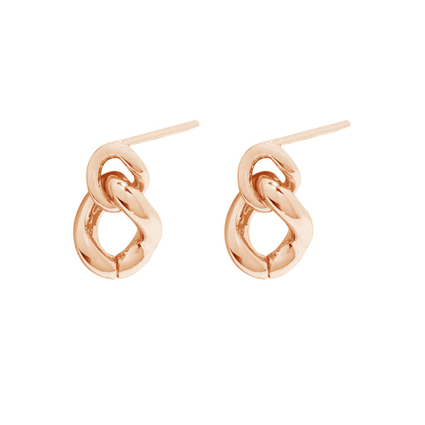 FE1843 925 Sterling Silver Link Interlocking Stud Earrings