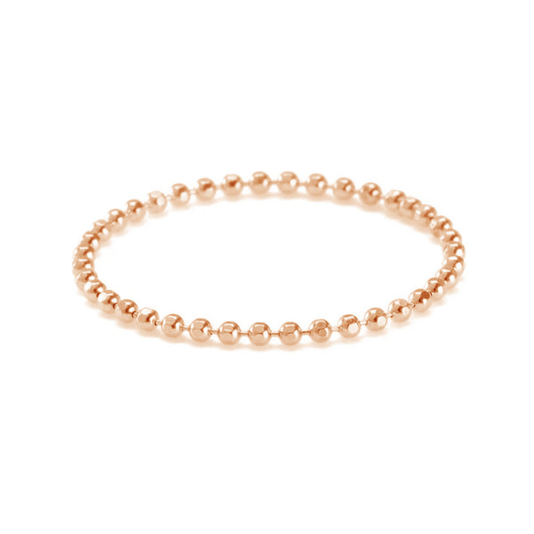 FJ0027 925 Sterling Silver Small Beaded Circle Ring