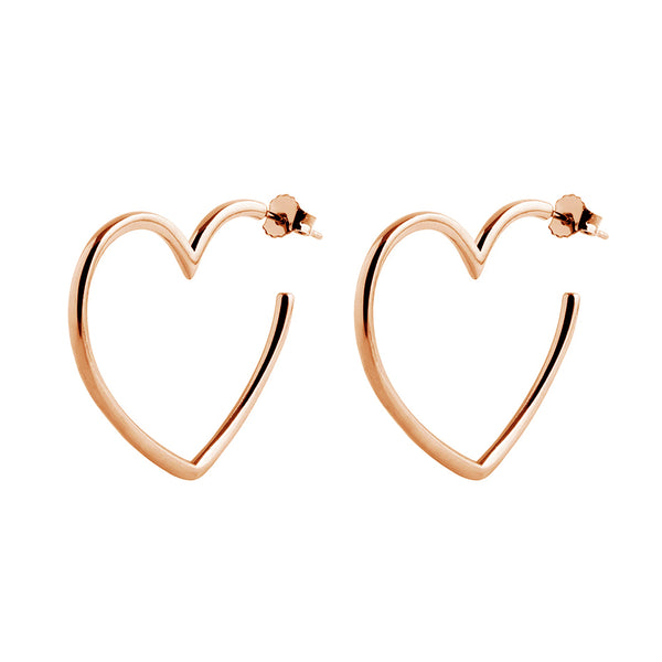 FE0618 925 Sterling Silver Open Heart Earrings