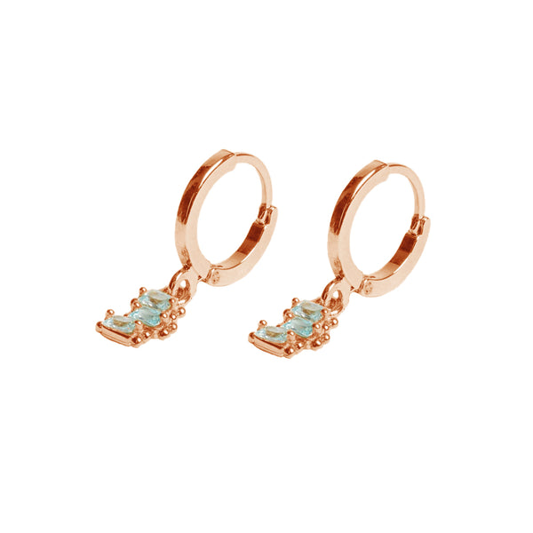 FE1903 925 Sterling Silver Tiro Baguette Cubic Zirconia Drop Earrings