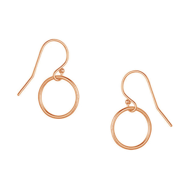 FE0107 925 Sterling Silver Small Circle Drop Earrings