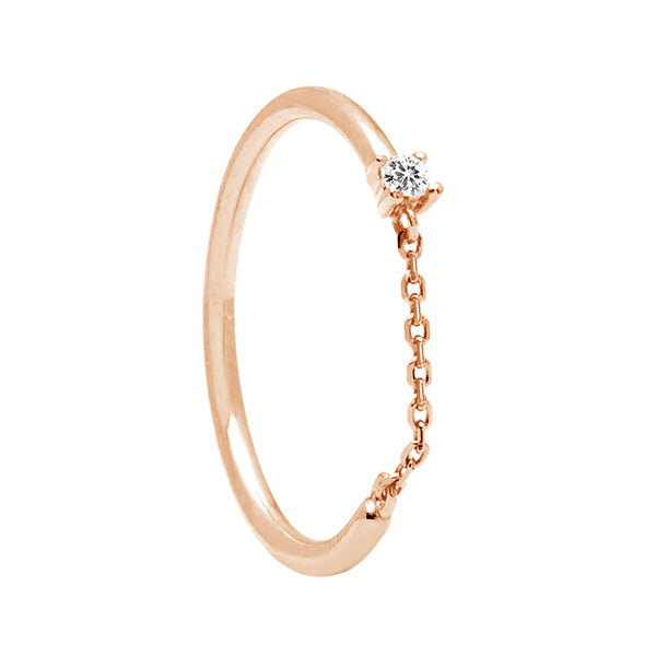 FJ0207 925 Sterling Silver Zircon Chain Ring