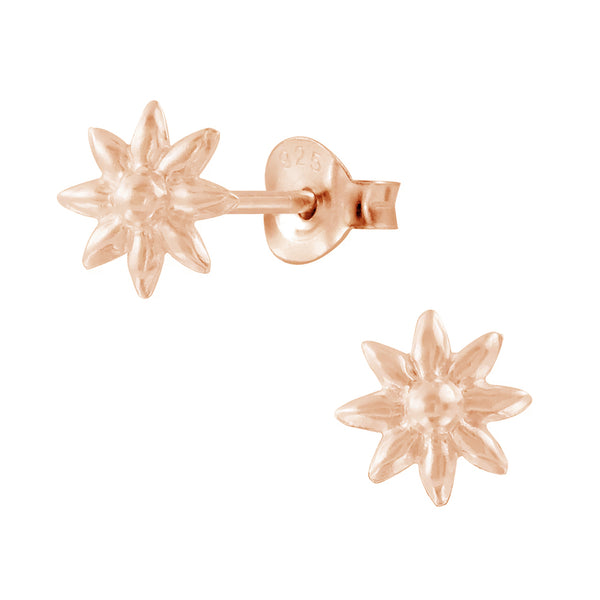 FE0102 925 Sterling Silver Petit Flower Stud Earrings