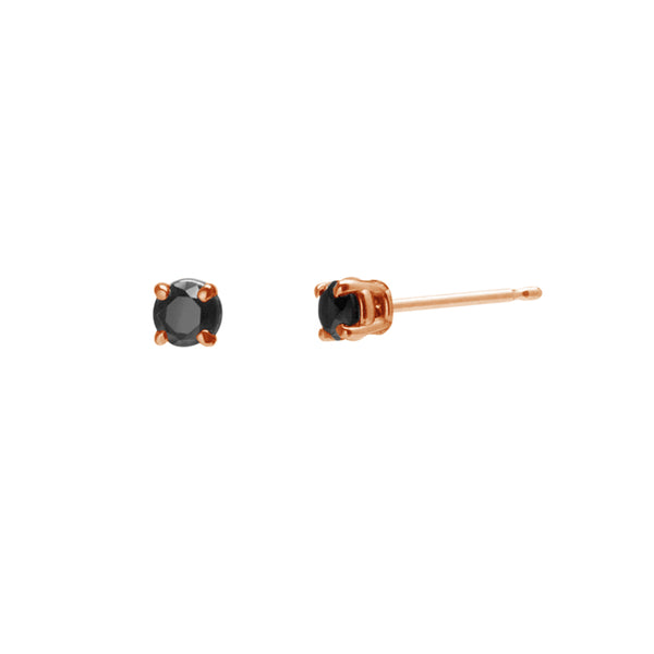 FE1065 925 Sterling Silver Black Zircon Stud Earrings