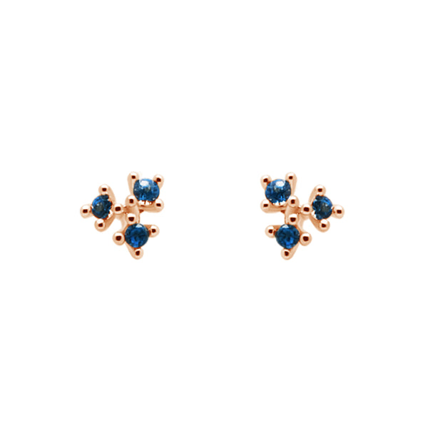 FE1194 925 Sterling Silver Triple Zircon Stud Earrings