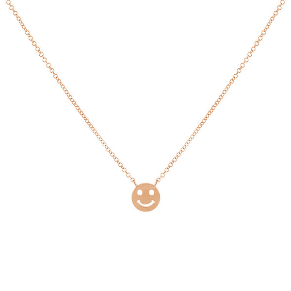 FX0710 925 Sterling Silver Smiley Face Chain Necklace