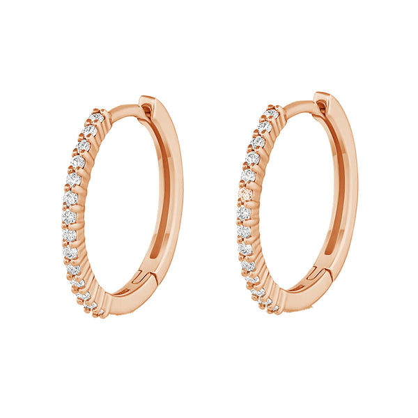 FE1994 925 Sterling Silver Minimalist CZ Women Huggie Hoop Earrings