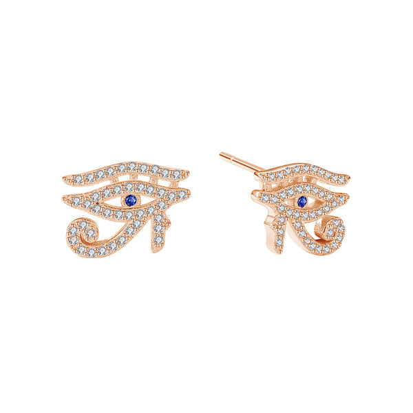 FE1887 925 Sterling Silver Eye of Horus Stud Earring