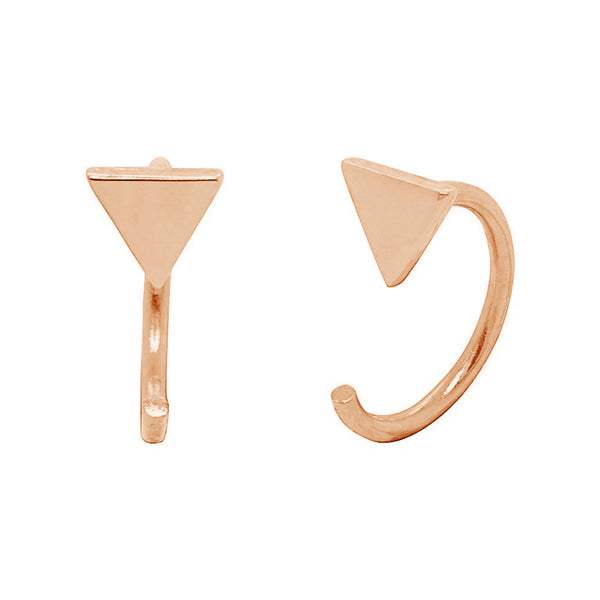 FE0919 925 Sterling Silver Triangle Earrings Cuff