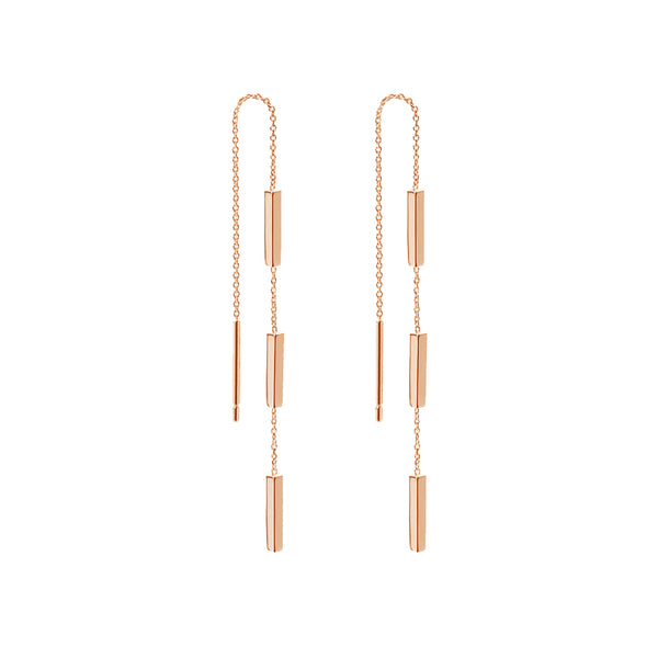 FE1939 925 Sterling Silver Long Chain Threader Earrings