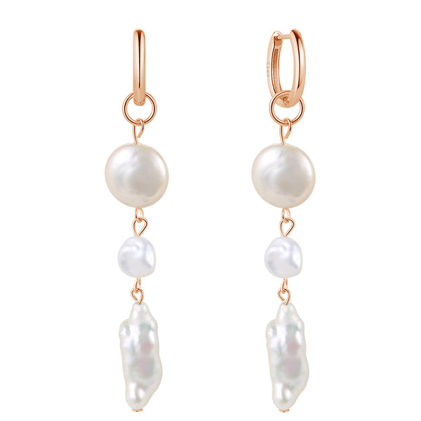FE1706 925 Sterling Silver Natural Pearl Earrings