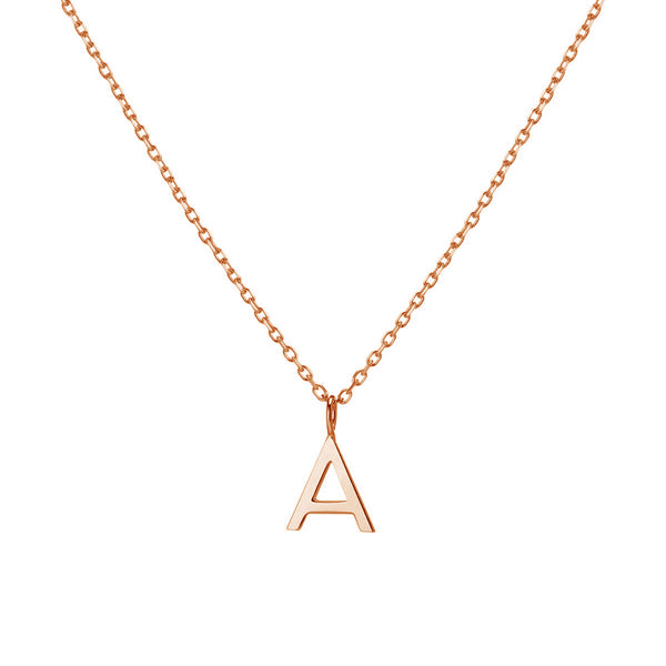 FX0544 925 Sterling Silver Gold Letter Pendant Necklace