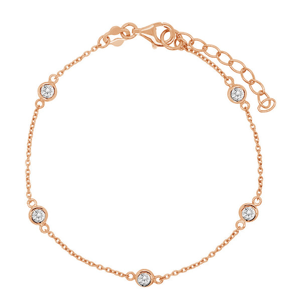 FS0149 925 Sterling Silver Dazzling Bezel Bracelet