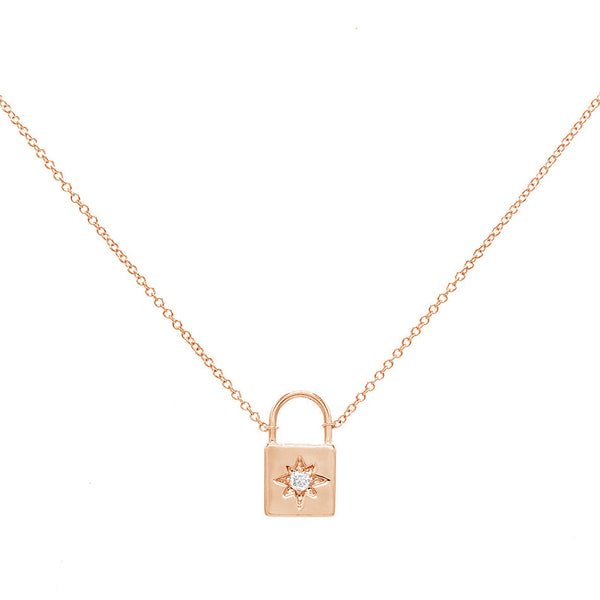 FX0223 925 Sterling Silver Lock Necklace