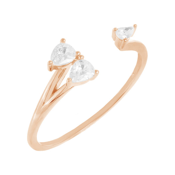 FJ0178 925 Sterling Silver Zircon Open Ring