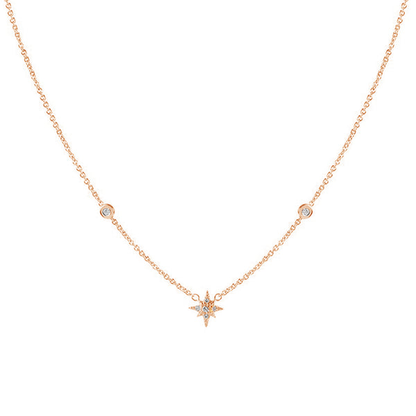 FX0450 925 Sterling Silver Shining Star Zircon Necklace