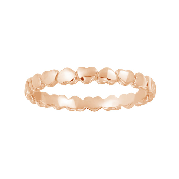 FJ0026 925 Sterling Silver Love Heart Around Ring