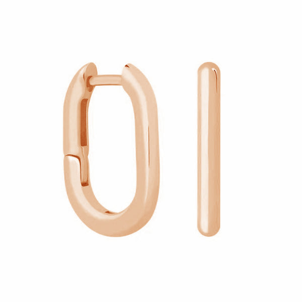 FE0934 925 Sterling Silver Rectangular Hoop Earrings