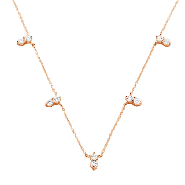 FX0882 925 Sterling Silver High Grade Cubic Zirconia Necklaces