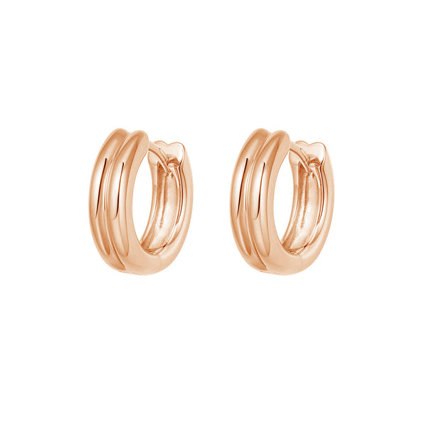 FE1667 925 Sterling Silver High Poblish Huggie Hoop Earrings