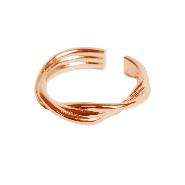 FJ0606 925 Sterling Silver Twist Rope Open Ring