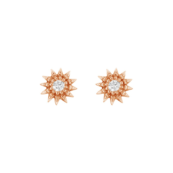 FE1745 925 Sterling Silver Cubic Zirconia Starbrust Stud Earring