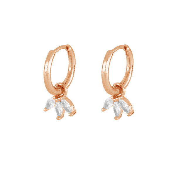 FE1904 925 Sterling Silver Trendy Marquise Cubic Zirconia Dangle Earring