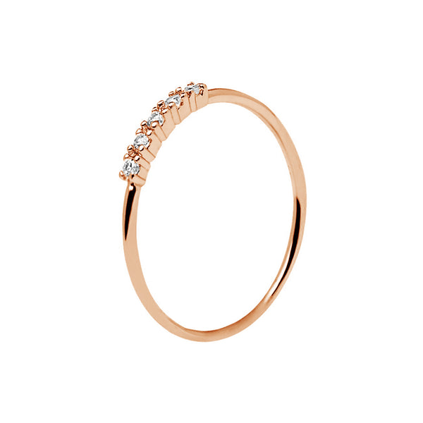 FJ0347 925 Sterling Silver Minimalist Mini Zircon Fine Ring