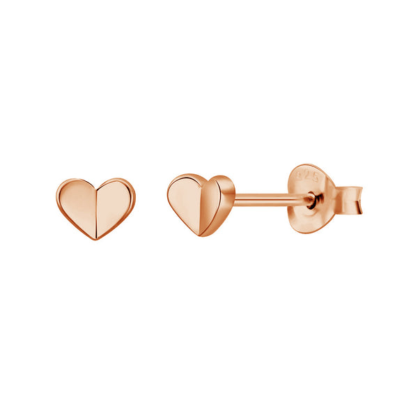 FE1273 925 Sterling Silver Flutter Heart Stud Earrings